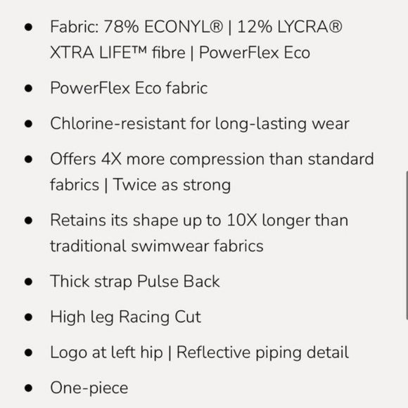 NWT Speedo Taper Splice Pulse Back Powerflex Eco One Piece Swimsuit - Picture 4 of 8